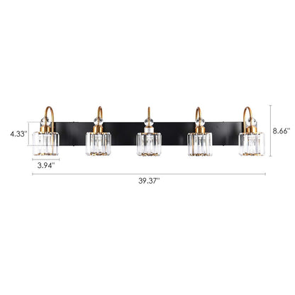 Chrome/ Noir/ Or Moderne Au-dessus du miroir Cristal Salle de bain Luminaires muraux pour salle de bain Lumières de vanité