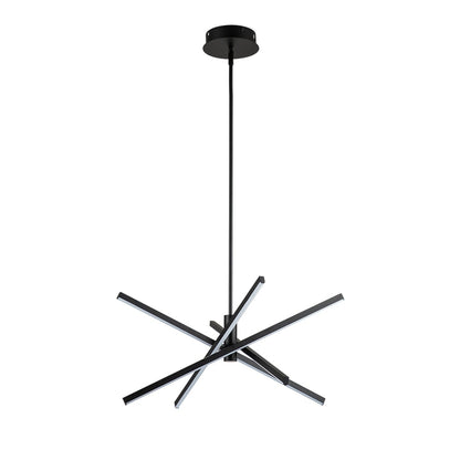Luminaire suspendu linéaire en forme d'étoile de style moderne, en aluminium noir/or, avec LED, pour salon/salle à manger/cuisine.
