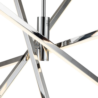 Luminaire suspendu linéaire en forme d'étoile de style moderne, en aluminium noir/or, avec LED, pour salon/salle à manger/cuisine.