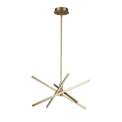 Luminaire suspendu linéaire en forme d'étoile de style moderne, en aluminium noir/or, avec LED, pour salon/salle à manger/cuisine.