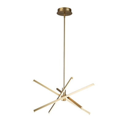Luminaire suspendu linéaire en forme d'étoile de style moderne, en aluminium noir/or, avec LED, pour salon/salle à manger/cuisine.