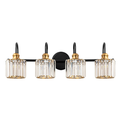 Chrome/ Noir/ Or Moderne Au-dessus du miroir Cristal Salle de bain Luminaires muraux pour salle de bain Lumières de vanité
