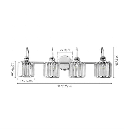 Chrome/ Noir/ Or Moderne Au-dessus du miroir Cristal Salle de bain Luminaires muraux pour salle de bain Lumières de vanité