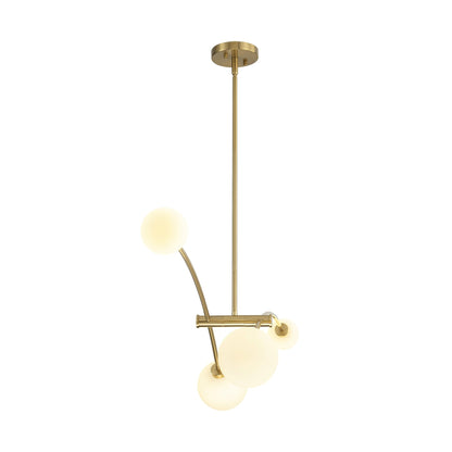 Suspension moderne linéaire à 4 lumières, style Sputnik, couleur or, pour îlot de cuisine/salle à manger - 130,5 cm L x 28 cm P x 15 cm H