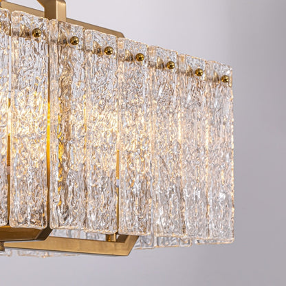 Luminaires suspendus modernes en cristal rectangulaires à 16 lumières, 40 pouces, dorés en laiton, pour salle à manger, salon, îlot de cuisine.