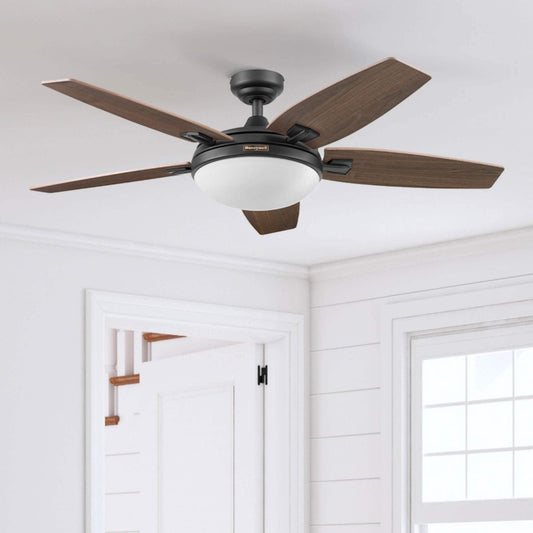 Ventilateur de plafond Honeywell Carmel 48 pouces avec éclairage intégré et télécommande