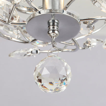 Ventilateur de plafond moderne à 5 pales réversibles de 48 pouces, avec fixation au plafond, en cristal et télécommande.