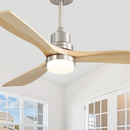 Ventilateur de plafond à LED intégré de 48 et 52 pouces avec éclairage et télécommande, moteur à courant continu réversible.