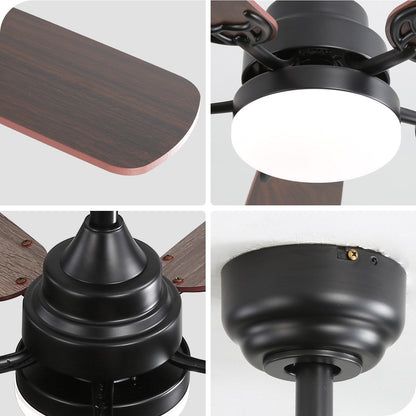 Ventilateur de plafond à LED intégré de 48 et 52 pouces avec éclairage et télécommande, moteur à courant continu réversible.