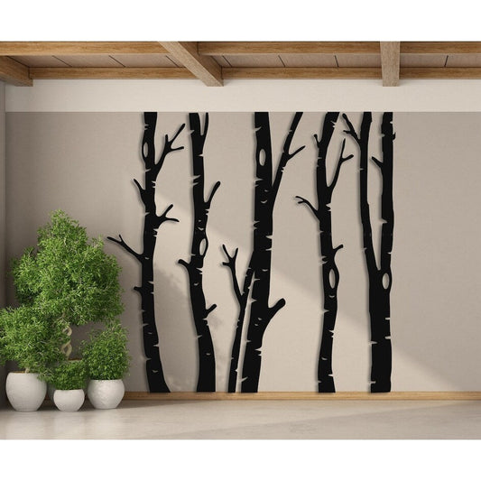 5 décorations murales en métal représentant des arbres secs pour l'intérieur et l'extérieur de la maison