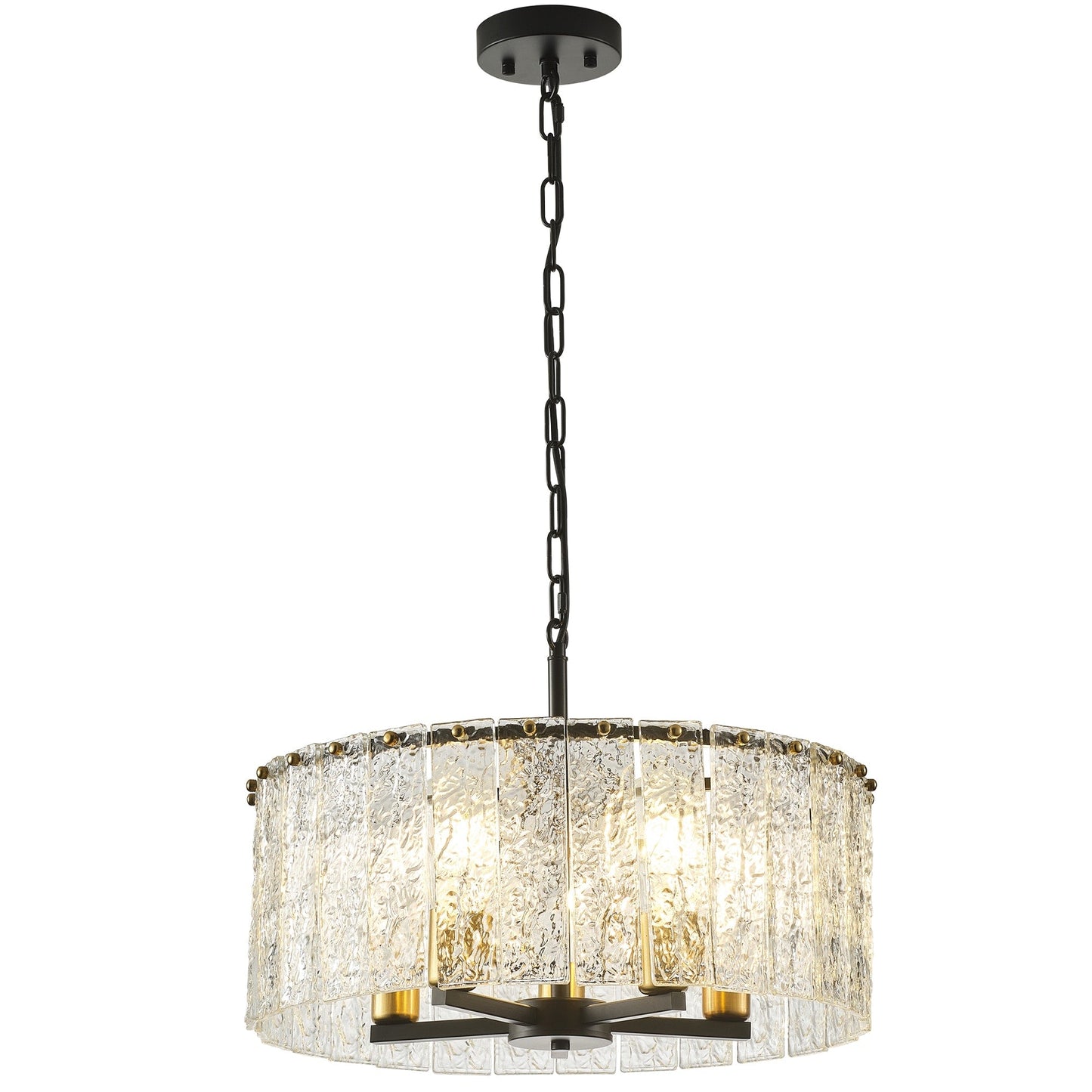 Luminaire suspendu moderne à 5 lumières en forme de tambour rond, luminaire semi-encastré classique, luminaire suspendu pour îlot de cuisine et salle à manger