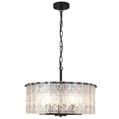 Luminaire suspendu moderne à 5 lumières en forme de tambour rond, luminaire semi-encastré classique, luminaire suspendu pour îlot de cuisine et salle à manger