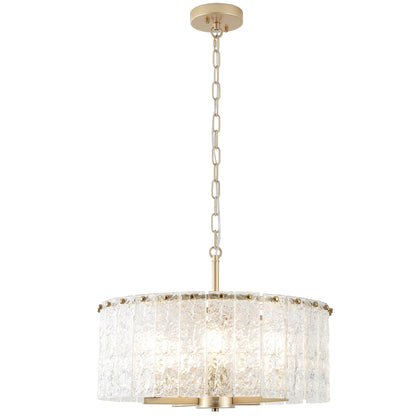 Luminaire suspendu moderne à 5 lumières en forme de tambour rond, luminaire semi-encastré classique, luminaire suspendu pour îlot de cuisine et salle à manger