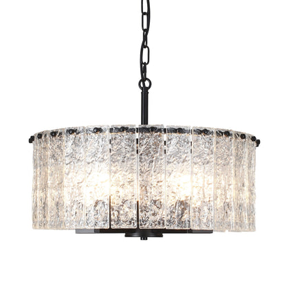 Luminaire suspendu moderne à 5 lumières en forme de tambour rond, luminaire semi-encastré classique, luminaire suspendu pour îlot de cuisine et salle à manger