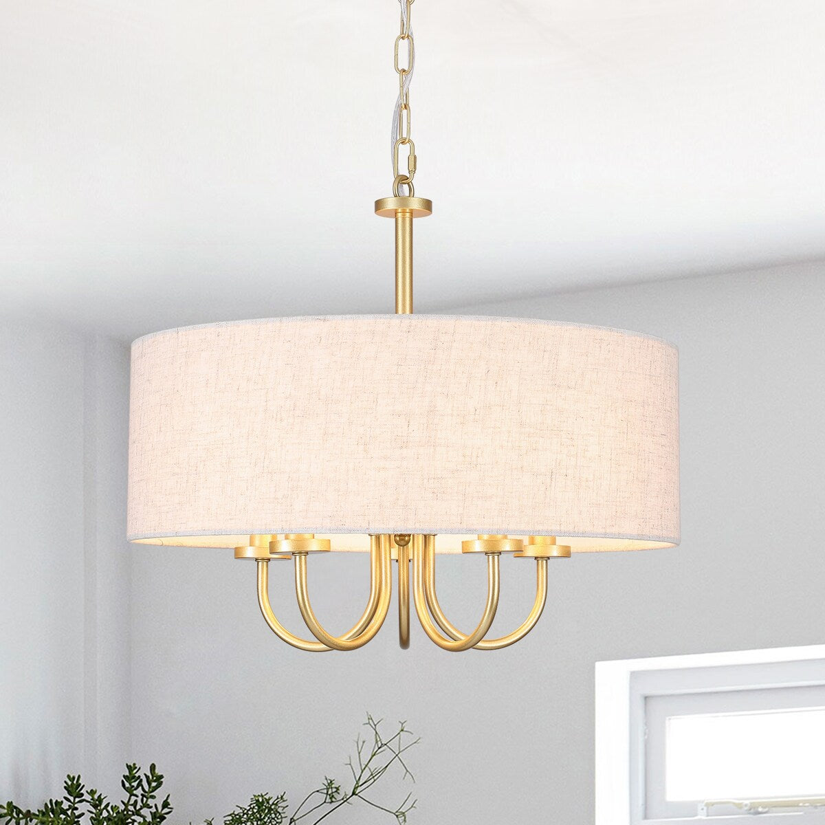 Suspension moderne à 5 lumières, à fixer au plafond, pour salle à manger, chambre à coucher, salon - N/A