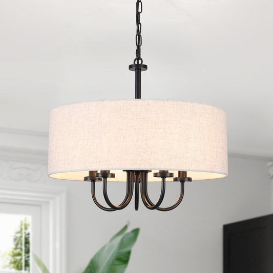 Suspension moderne à 5 lumières, à fixer au plafond, pour salle à manger, chambre à coucher, salon - N/A