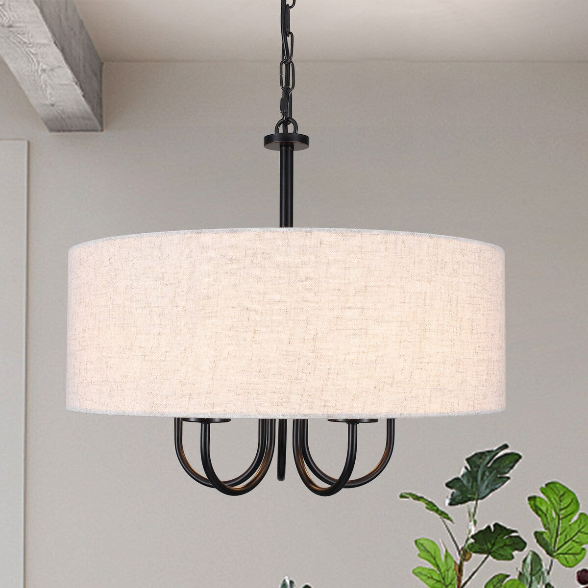 Suspension moderne à 5 lumières, à fixer au plafond, pour salle à manger, chambre à coucher, salon - N/A