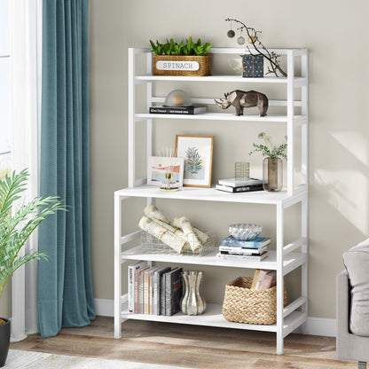 Étagère de rangement utilitaire à 5 niveaux pour cuisine, support pour four à micro-ondes, chariot à micro-ondes industriel avec meuble de rangement.