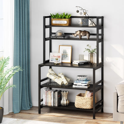 Étagère de rangement utilitaire à 5 niveaux pour cuisine, support pour four à micro-ondes, chariot à micro-ondes industriel avec meuble de rangement.