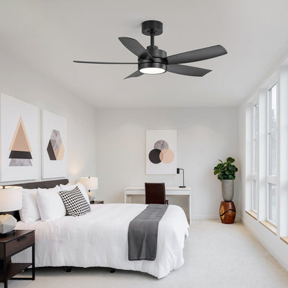 Ventilateur de plafond Breezary à 5 pales LED 65/52/42 avec kit d'éclairage et télécommande