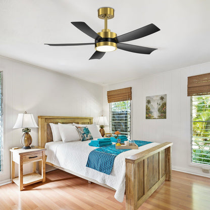 Ventilateur de plafond Breezary à 5 pales LED 65/52/42 avec kit d'éclairage et télécommande