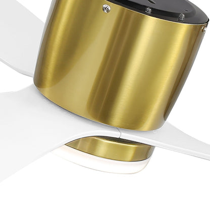 Ventilateur de plafond LED à montage encastré de 52 pouces noir/blanc avec télécommande (3 pales)