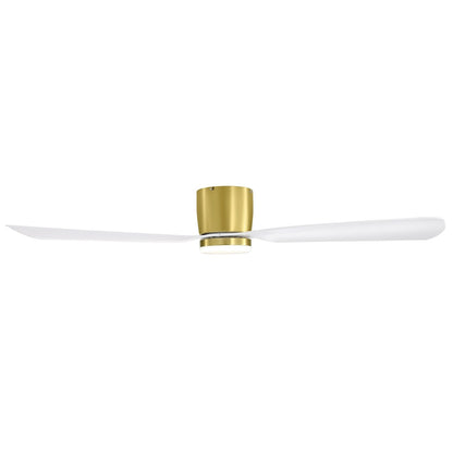 Ventilateur de plafond LED à montage encastré de 52 pouces noir/blanc avec télécommande (3 pales)