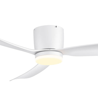 Ventilateur de plafond LED à montage encastré de 52 pouces noir/blanc avec télécommande (3 pales)