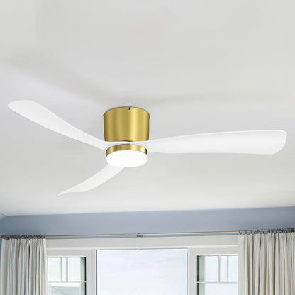 Ventilateur de plafond LED à montage encastré de 52 pouces noir/blanc avec télécommande (3 pales)