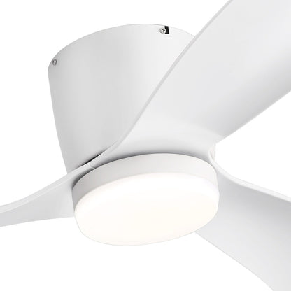 Ventilateur de plafond LED à montage encastré de 52 pouces noir/blanc avec télécommande (3 pales)