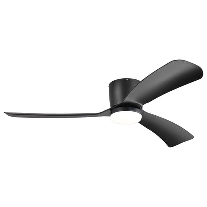 Ventilateur de plafond LED à montage encastré de 52 pouces noir/blanc avec télécommande (3 pales)