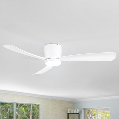 Ventilateur de plafond LED à montage encastré de 52 pouces noir/blanc avec télécommande (3 pales)