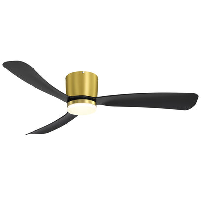 Ventilateur de plafond LED à montage encastré de 52 pouces noir/blanc avec télécommande (3 pales)