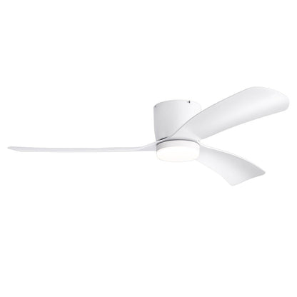 Ventilateur de plafond LED à montage encastré de 52 pouces noir/blanc avec télécommande (3 pales)