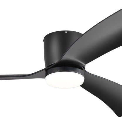 Ventilateur de plafond LED à montage encastré de 52 pouces noir/blanc avec télécommande (3 pales)