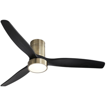 Ventilateur de plafond encastré de 52 pouces de style farmhouse avec éclairage et télécommande, moteur DC réversible.