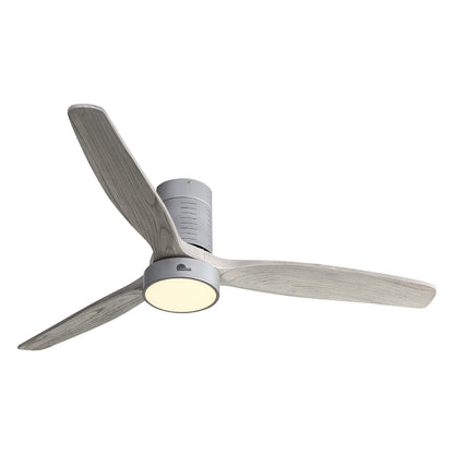 Ventilateur de plafond encastré de 52 pouces de style farmhouse avec éclairage et télécommande, moteur DC réversible.