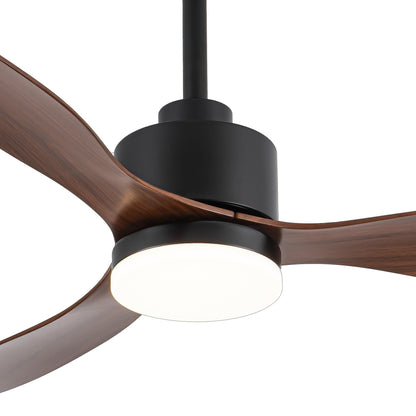 Ventilateur de plafond LED 52 pouces avec éclairage et télécommande (3 pales)