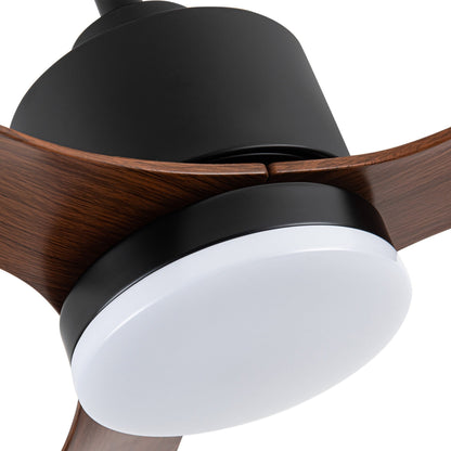 Ventilateur de plafond LED 52 pouces avec éclairage et télécommande (3 pales)