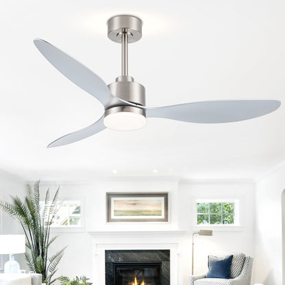 Ventilateur de plafond LED 52 pouces avec éclairage et télécommande (3 pales)