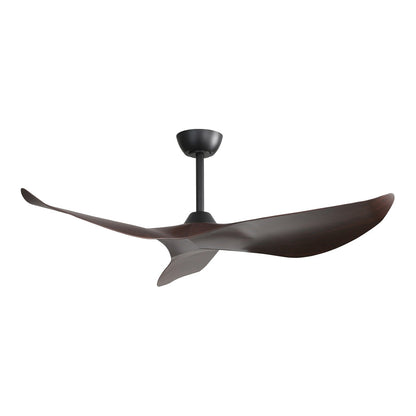 Ventilateur de plafond moderne de 52 pouces en bois massif/ABS avec télécommande (sans éclairage), 6 vitesses de vent, flux d'air réversible.
