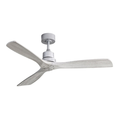 Ventilateur de plafond moderne de 52 pouces en bois massif/ABS avec télécommande (sans éclairage), 6 vitesses de vent, flux d'air réversible.