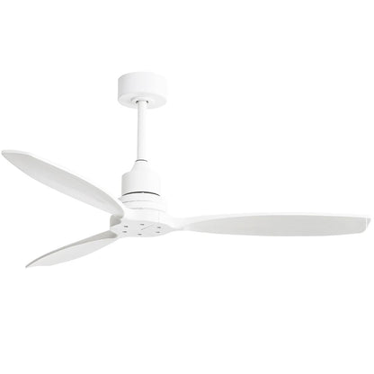 Ventilateur de plafond moderne de 52 pouces en bois massif/ABS avec télécommande (sans éclairage), 6 vitesses de vent, flux d'air réversible.
