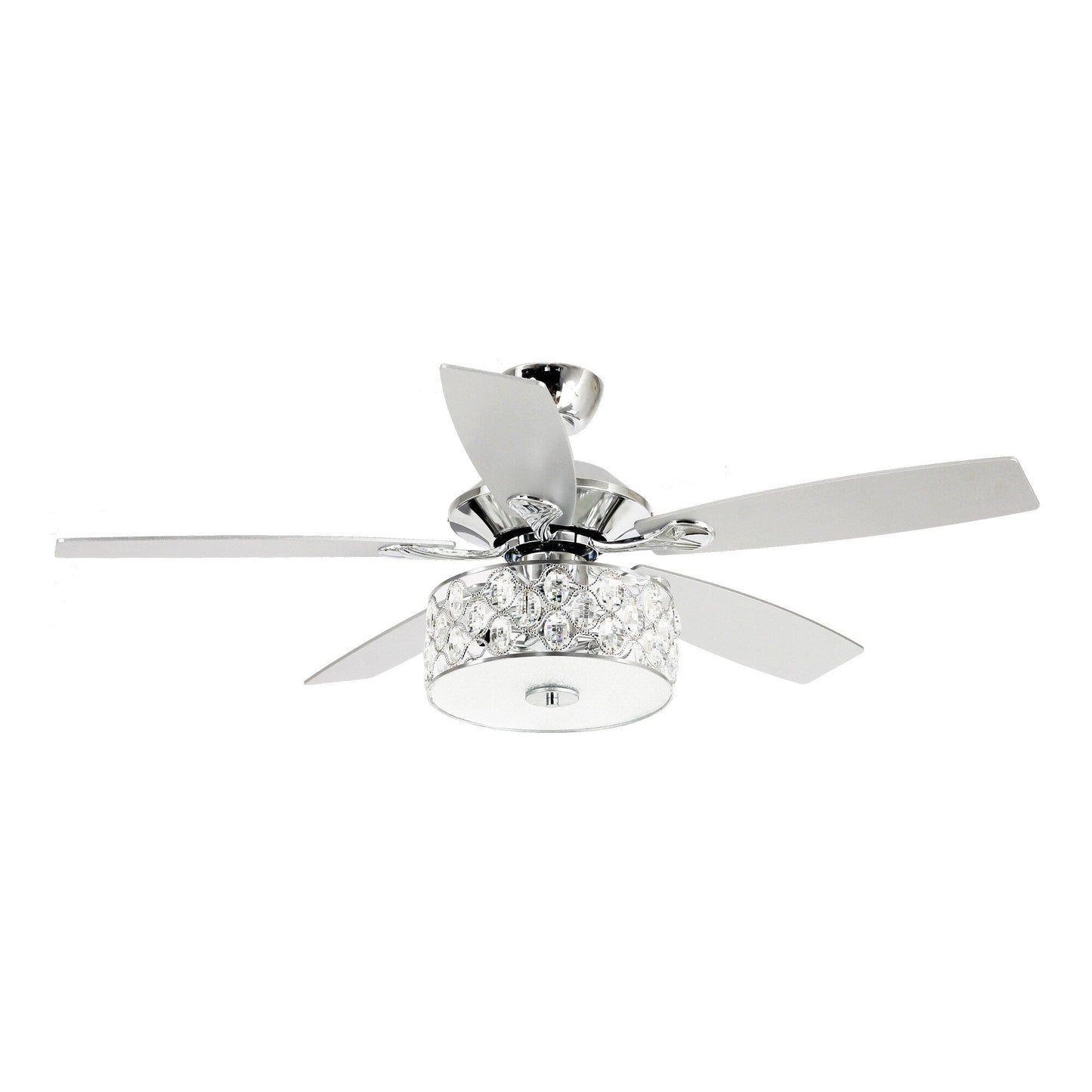 52 pouces Lustre moderne à 4 lumières avec ventilateur de plafond à cristaux et télécommande