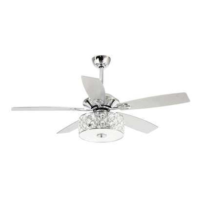 52 pouces Lustre moderne à 4 lumières avec ventilateur de plafond à cristaux et télécommande