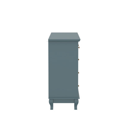 Commode de chambre à coucher double de 135 cm de large avec tiroirs de rangement
