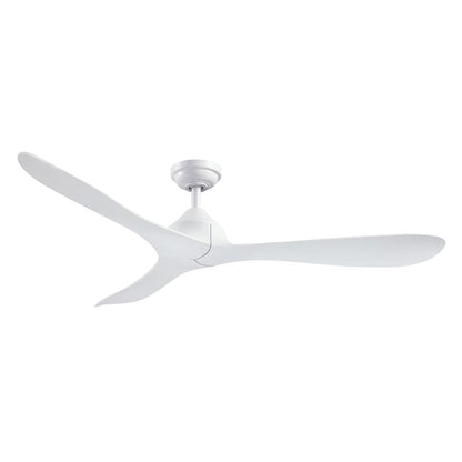 Ventilateur de plafond à 56 pouces, moderne, noir, à 3 pales, avec moteur à courant continu et télécommande.