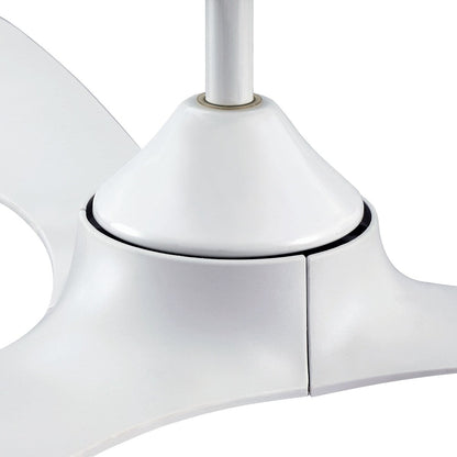 Ventilateur de plafond à 56 pouces, moderne, noir, à 3 pales, avec moteur à courant continu et télécommande.
