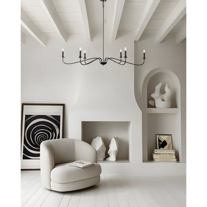 Luminaire minimaliste à 6 lumières de 64 pouces en noir mat / doré / chromé - N/A