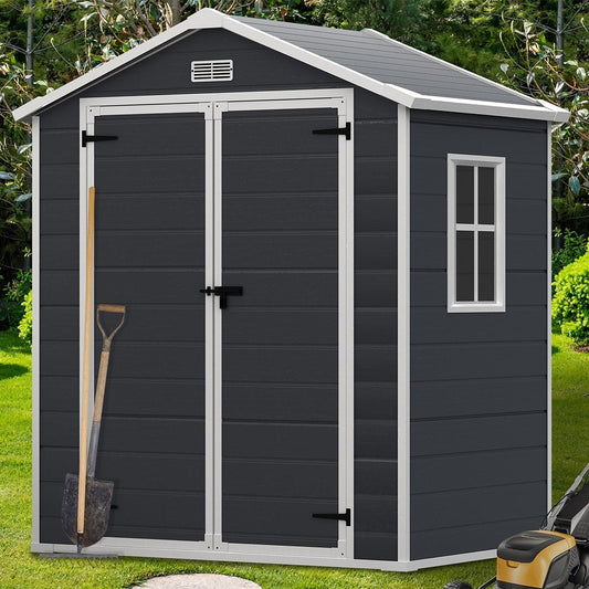 Abri de jardin en résine pour extérieur, résistant aux intempéries, avec plancher, Spire Tool Shed, 6 pi x 4 pi/6 pi x 8 pi/8 pi x 6 pi/8 pi x 10 pi